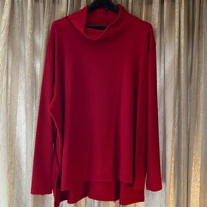 SOLD Ava & Viv Red Red/Burnt Orange Ribbed Mock Turtleneck